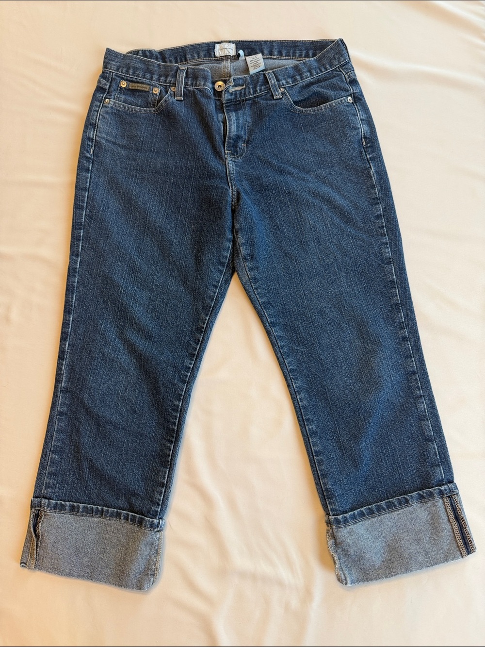 Calvin Klein Jeans Dark Blue Cropped Cuffed Jeans